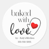 Autocollant « Cuisiné avec Amour » (Devant)