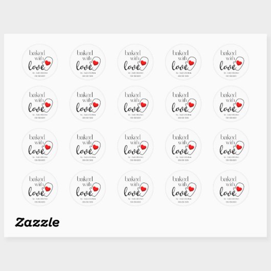 Autocollant « Cuisiné avec Amour » (Feuille)