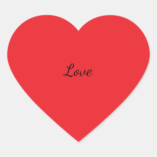 Autocollant Cursive Amour de Cœur Rouge (Devant)