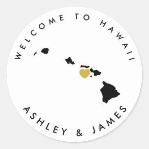 Autocollant d'accueil de mariage d'Hawaï pour le