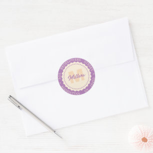 Autocollant d'adresse à monogramme avec nom person