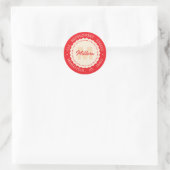 Autocollant d'adresse à monogramme de Noël. Nom pe (Sac)