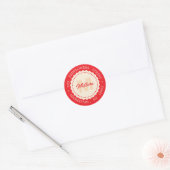 Autocollant d'adresse à monogramme de Noël. Nom pe (Enveloppe)