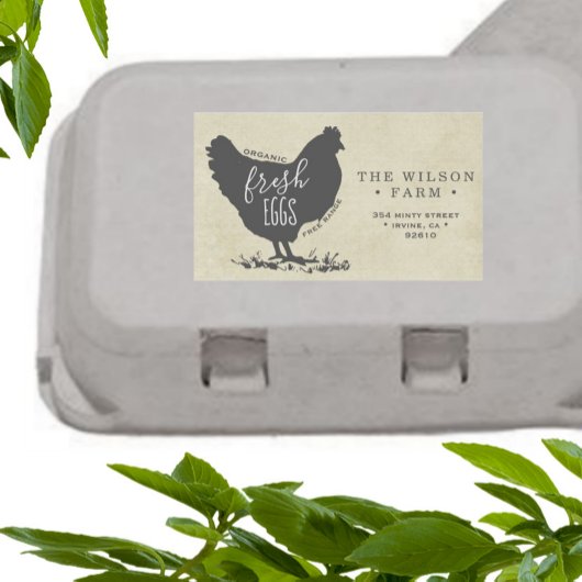 Autocollant d'adresse Carton d'oeuf vintage
