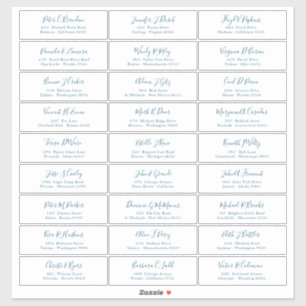 Autocollant d'adresse de noms d'invités de script 