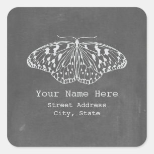 Autocollant d'adresse de papillon inspiré par