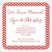 Autocollant d'adresse de retour Chevron Rouge de N (Devant)