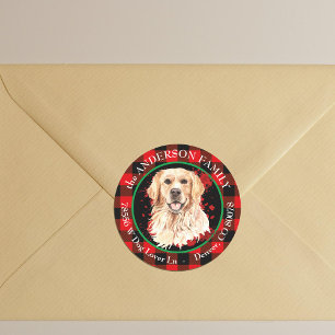 Autocollant d'adresse de retour de chien Retriever