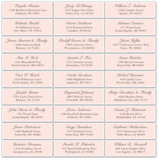 Autocollant d'adresse du mariage de broussailles p (Devant)