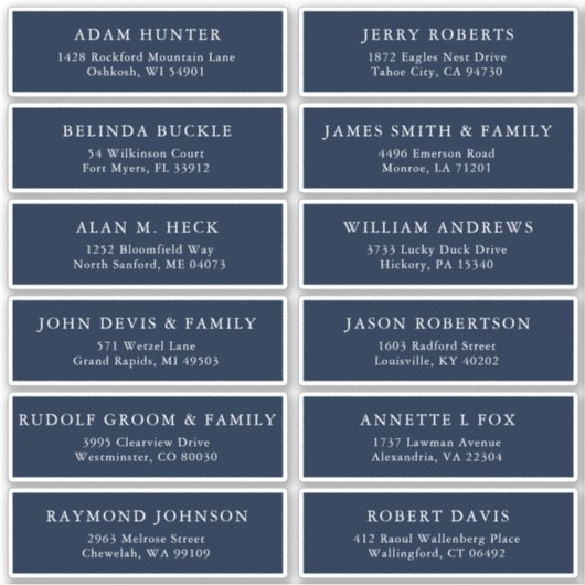 Autocollant d'adresse du mariage de la marine pers (Devant)