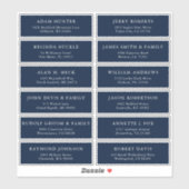 Autocollant d'adresse du mariage de la marine pers (Feuille)