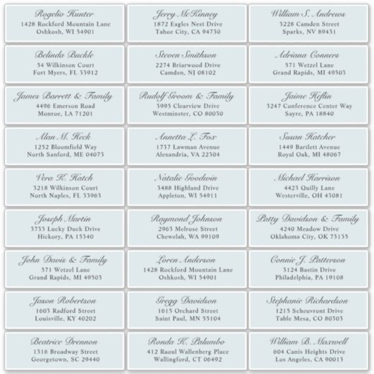 Autocollant d'adresse du mariage de la marine pers (Devant)