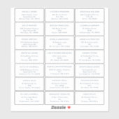 Autocollant d'adresse pour invité de mariage Navy (Feuille)