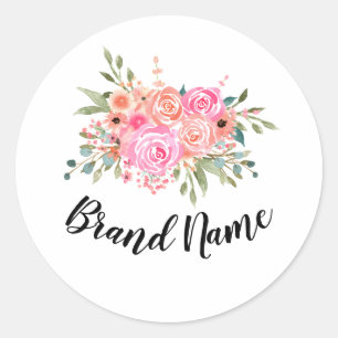 Autocollant d'affaires Floral Aquarelle