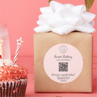 Autocollant d'affaires Logo Boulangerie Code QR Ro