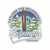 Autocollant d'affiche de ski Bozeman Montana (Devant)
