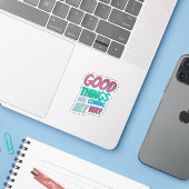 Autocollant d'affirmation positive (Ordinateur portable avec iPhone)