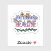 Autocollant d'affirmation Sois Gentil Sois Amour (Feuille)