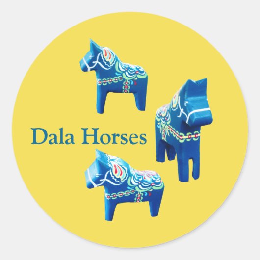 Autocollant Dala bleu et jaune (Devant)
