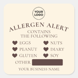 Autocollant d'alerte d'allergie à la crème pour gâ