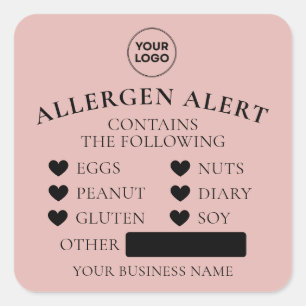 Autocollant d'alerte d'allergie Rose Poussiéreuse 