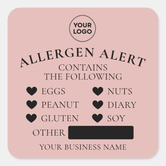 Autocollant d'alerte d'allergie Rose Poussiéreuse  (Devant)