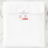 Autocollant d'alerte d'allergie rouge blanc Boulan (Sac)