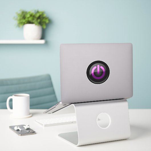Autocollant d'alimentation violet - Style Cool et (Ordinateur portable sur le bureau)