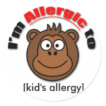 Autocollant d'allergie pour enfants personnalisabl