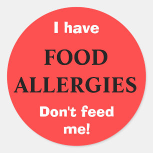 Autocollant d'ALLERGIES ALIMENTAIRES