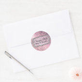 Autocollant damassé à paillettes roses (Enveloppe)
