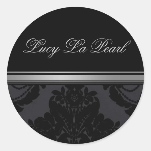 autocollant damassé en velours noir (Devant)