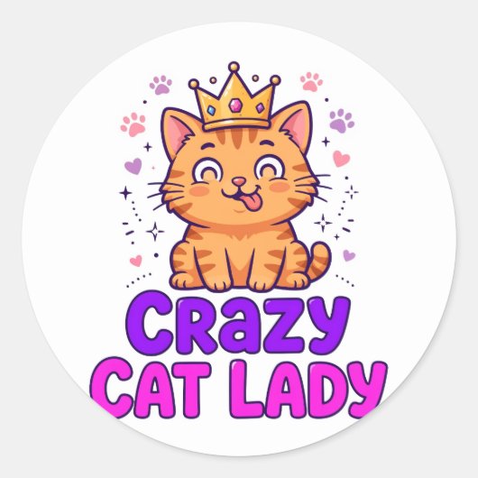 Autocollant Dame Chats Folle (Devant)