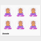 Autocollant Dame Chats Folle (Feuille)