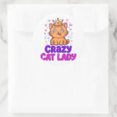 Autocollant Dame Chats Folle (Sac)