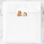 Autocollant d'amis de thé de capybara hérisson mig (Sac)