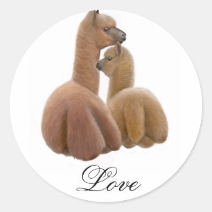 Autocollant d'amour Alpaca
