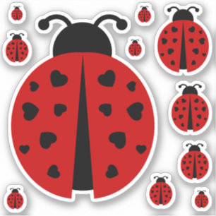autocollant d'amour coccinelle