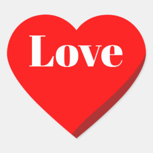 Autocollant d'amour de coeur rouge 3D