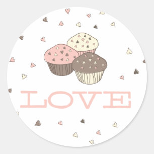 Autocollant d'amour de petit gâteau