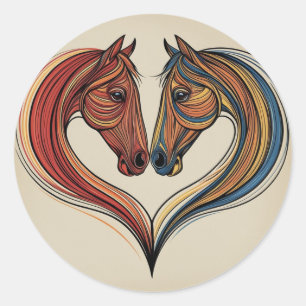 Autocollant d'amour des chevaux