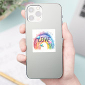 Autocollant d'amour et de fierté mignon (Téléphone)