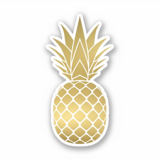 Autocollant d'ananas Faux Gold (Devant)
