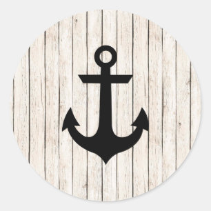 Autocollant d'Ancre nautique rustique