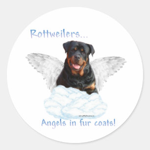 Autocollant d'ange de rottweiler