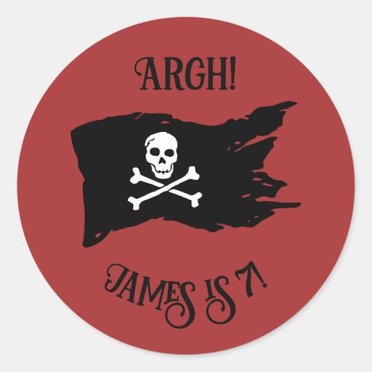 Autocollant d'anniversaire "Argh!" avec drapeau de (Devant)