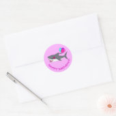 Autocollant d'anniversaire avec requin mignon (Enveloppe)