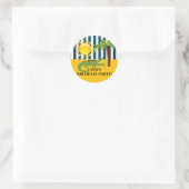 Autocollant d'anniversaire bleu vert jaune d'allig (Sac)