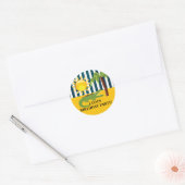 Autocollant d'anniversaire bleu vert jaune d'allig (Enveloppe)