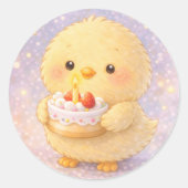 Autocollant d'anniversaire Cake Alma Chick Mignon (Devant)
